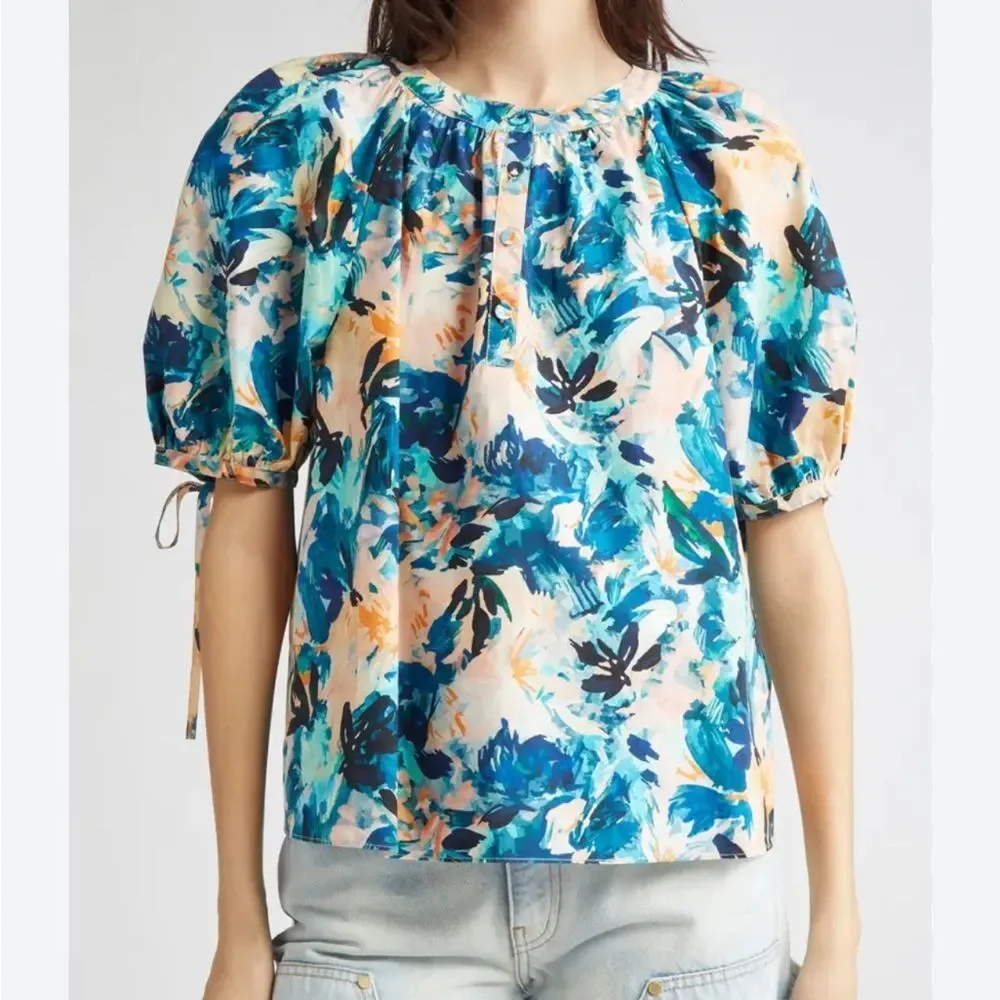 NWT Ulla Johnson Vienne Floral Cotton Blouse $290